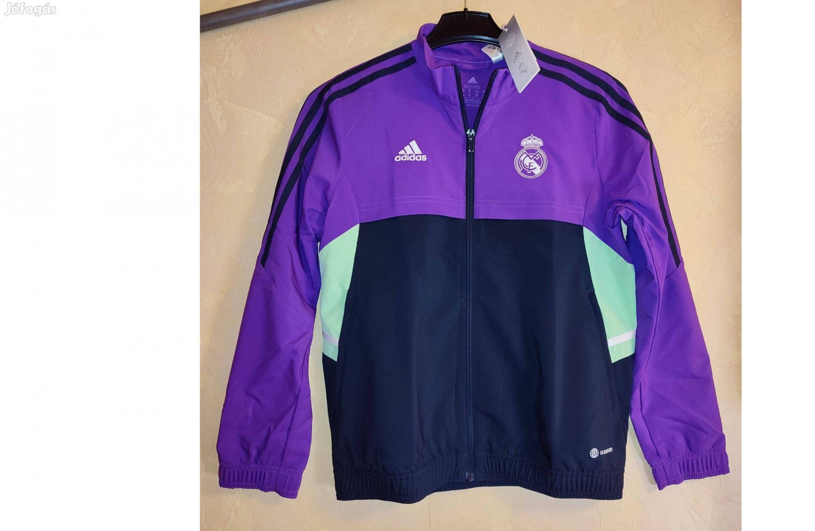 Real Madrid eredeti adidas lila cipzáras gyerek felső (M, 152)