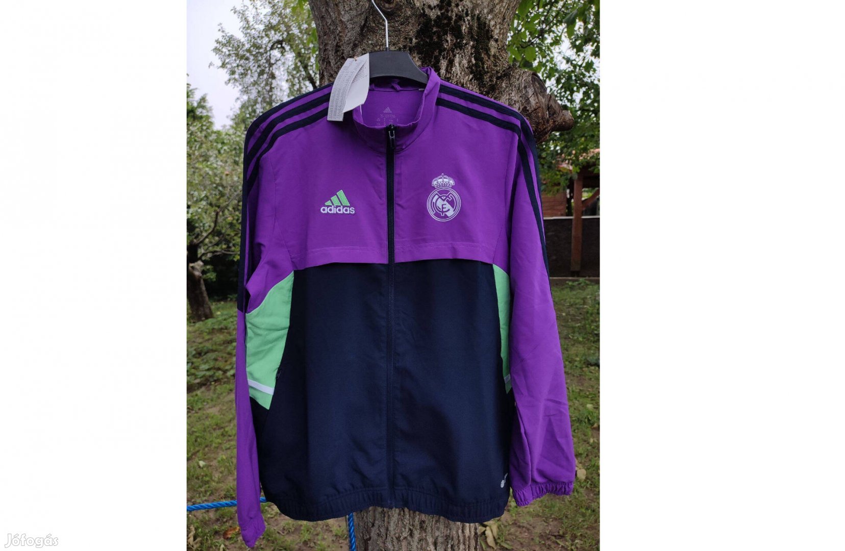 Real Madrid eredeti adidas lila kék cipzáras felső (XL, 176)