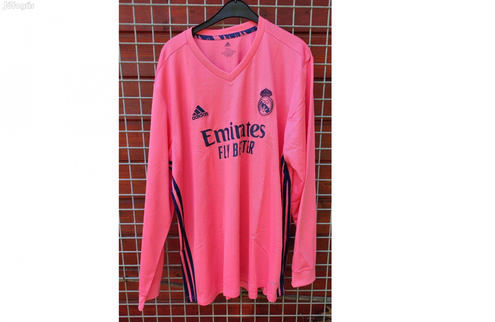 Real Madrid eredeti adidas pink hosszú ujjú mez (2XL)