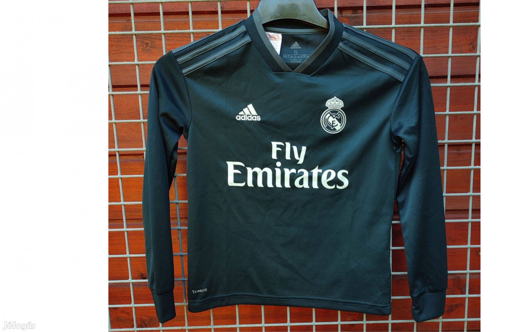 Real Madrid eredeti adidas sötétszürke hosszú ujjú gyerek mez (S, 140)