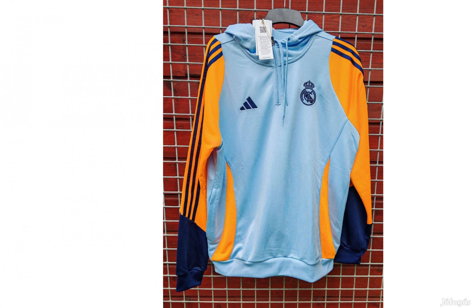 Real Madrid eredeti adidas világoskék cipzáras nyakú
