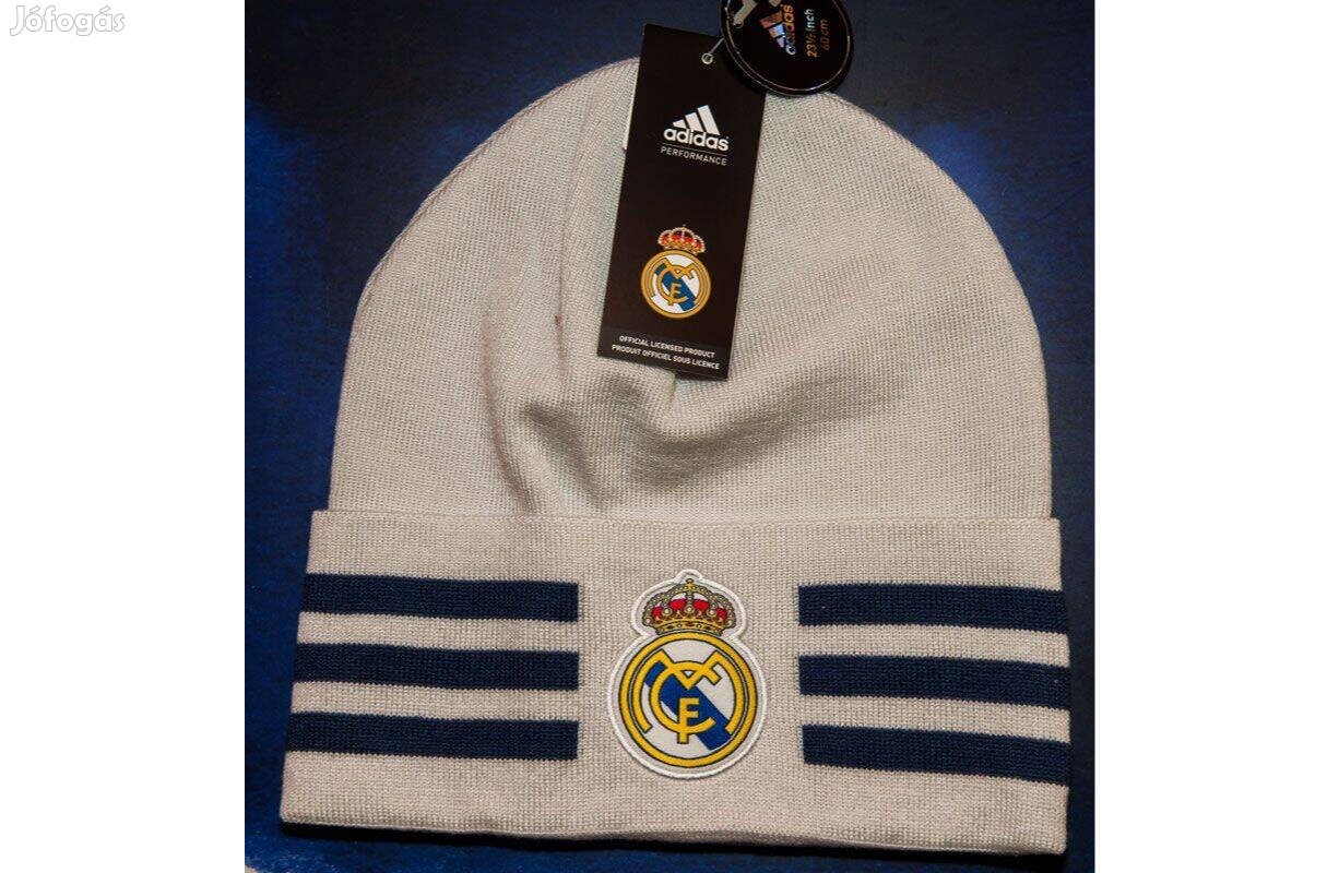 Real Madrid eredeti adidas világosszürke - kék kötött sapka