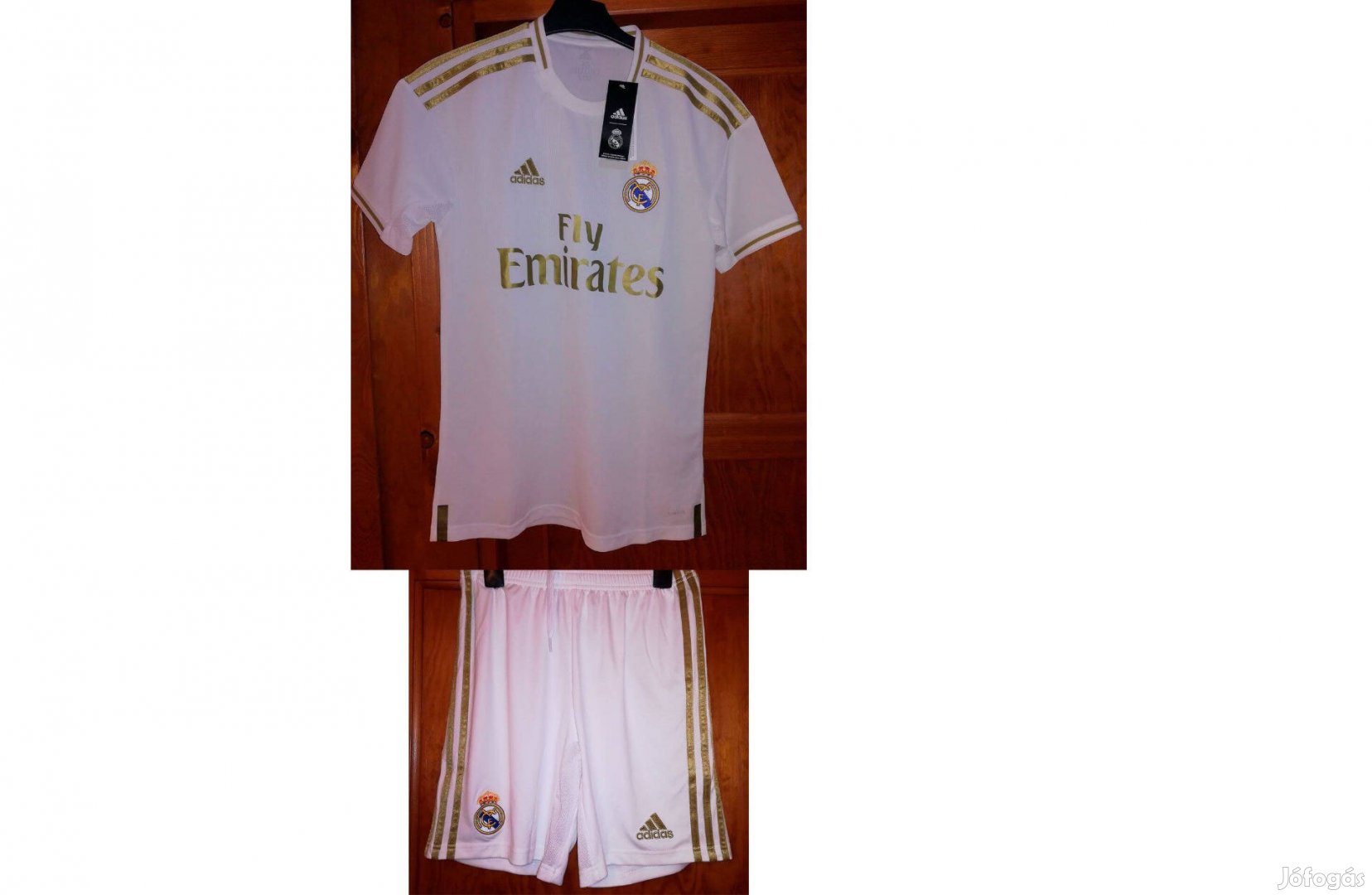 Real Madrid fehér arany eredeti adidas 2019-2020 mez szett (XS)