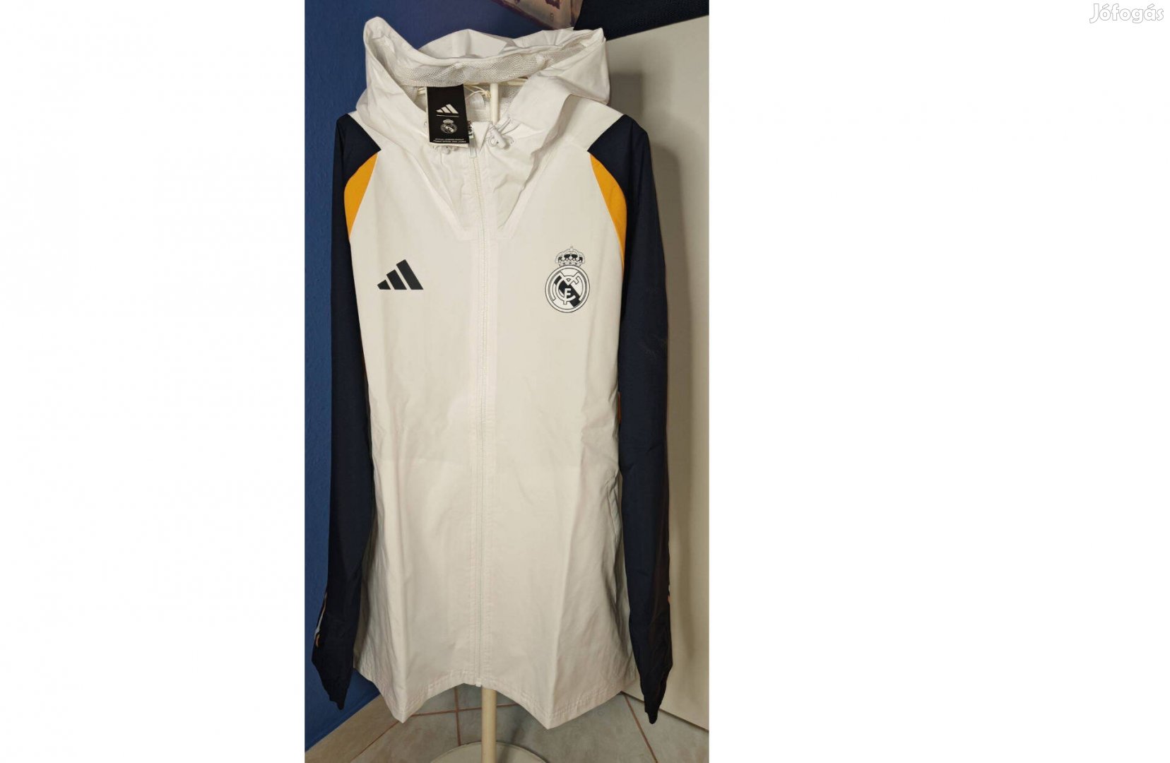 Real Madrid fehér arany fekete eredeti adidas széldzseki (M-es)