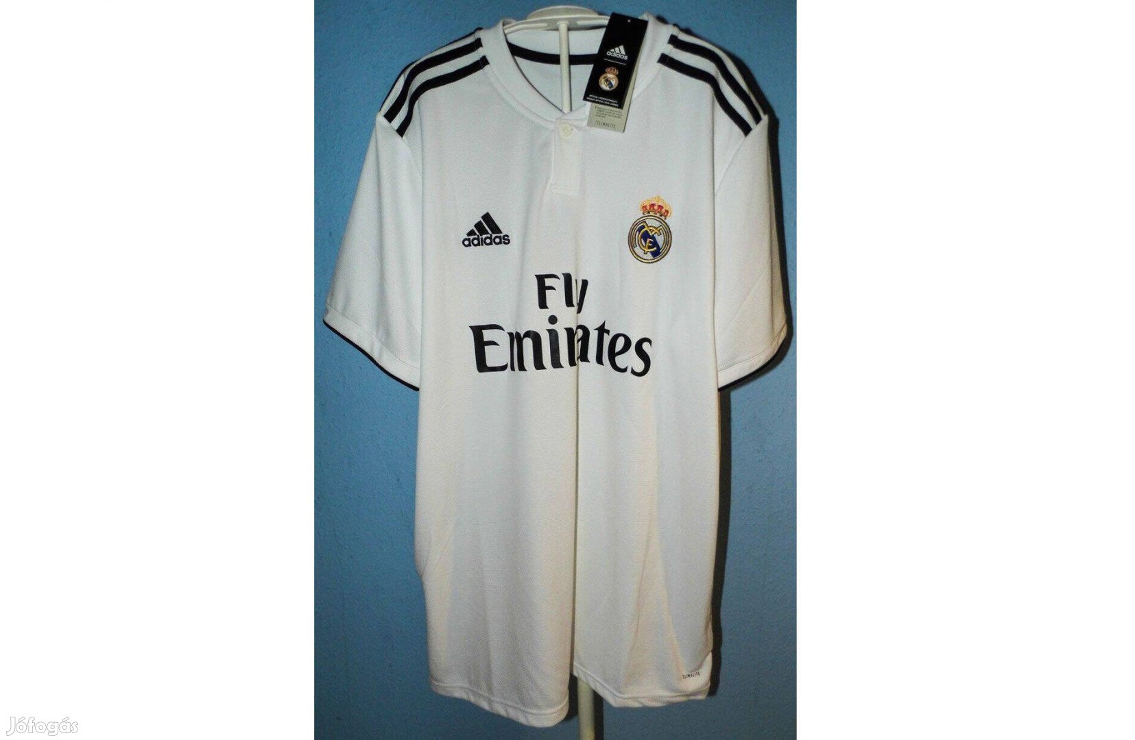 Real Madrid fehér-fekete eredeti adidas 2018-2019 mez (XL)