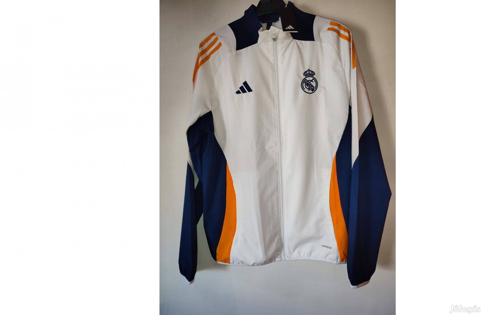 Real Madrid fehér kék narancssárga eredeti adidas cipzáras felső