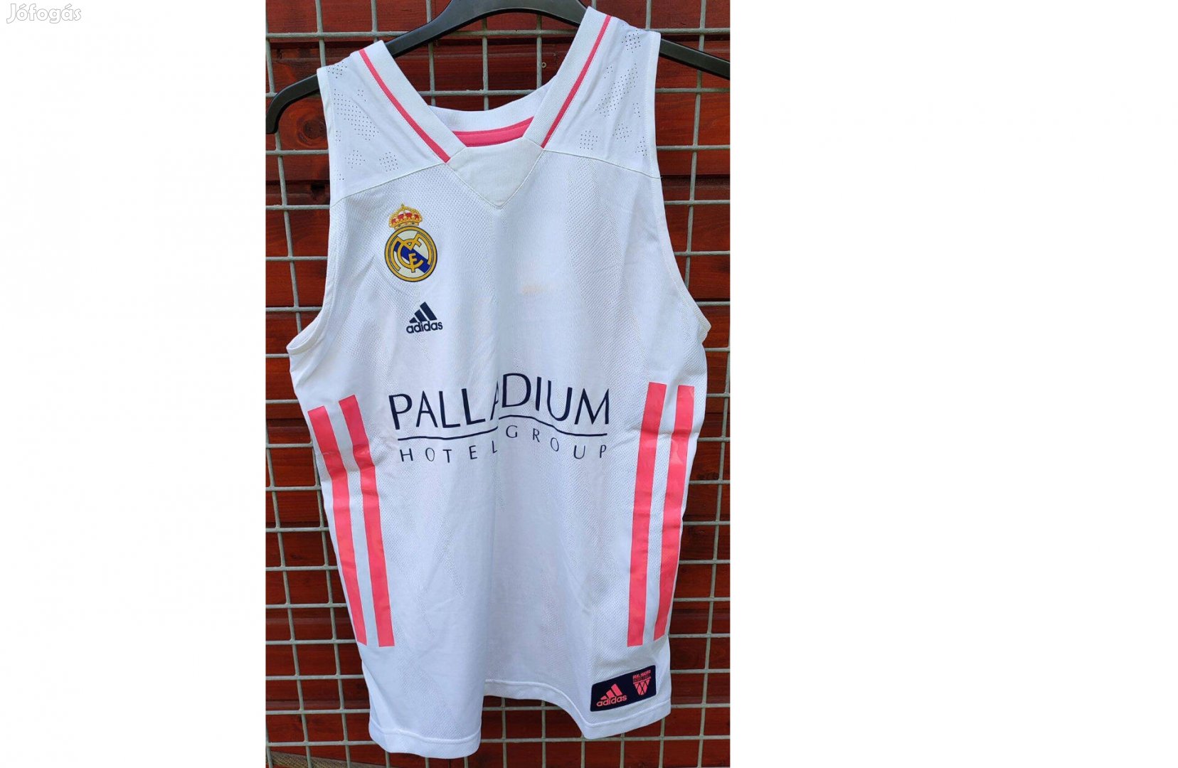 Real Madrid fehér pink eredeti adidas kosaras mez (L)