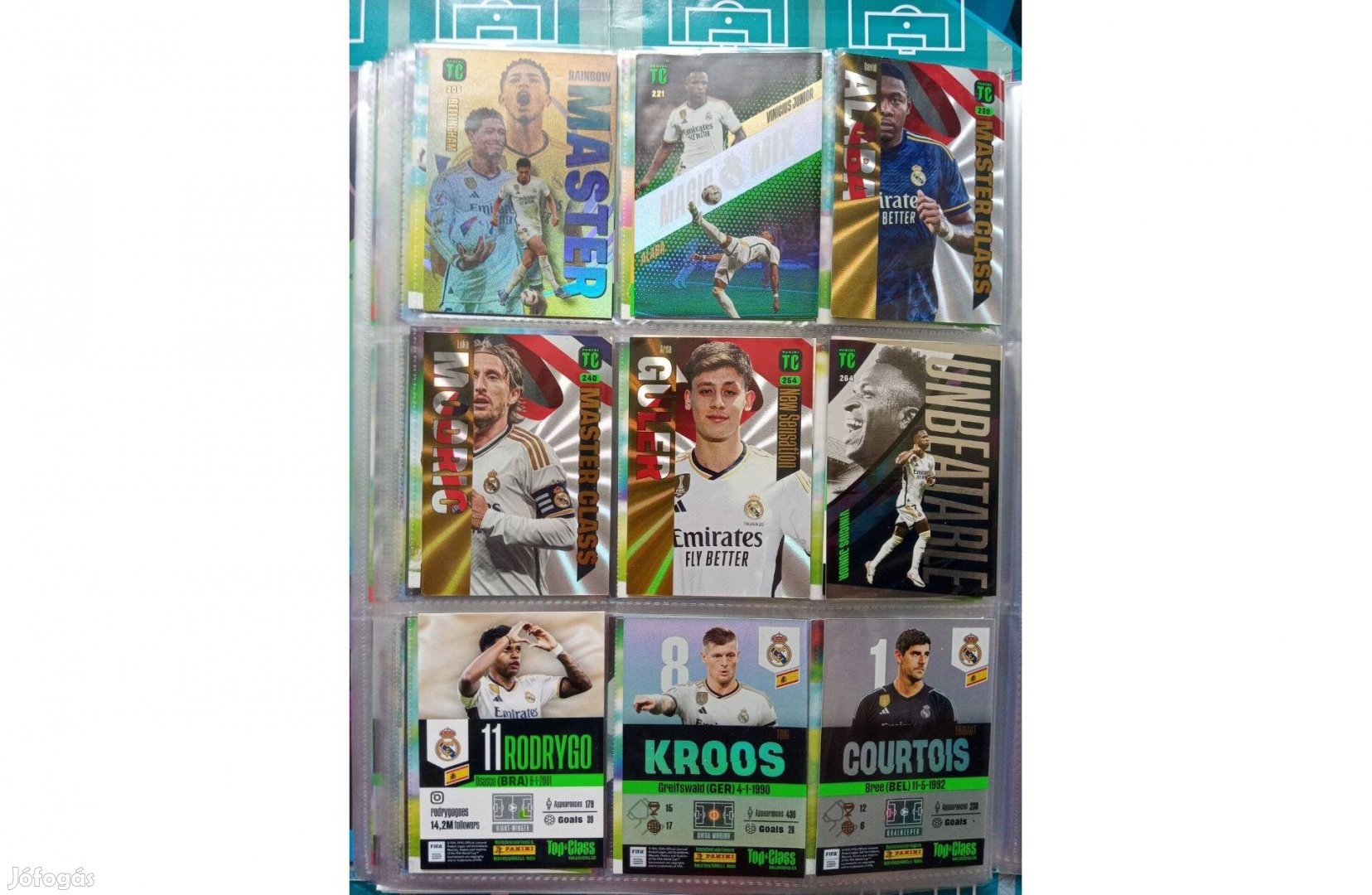 Real Madrid teljes sor Panini Top Class 2024 focis kártya