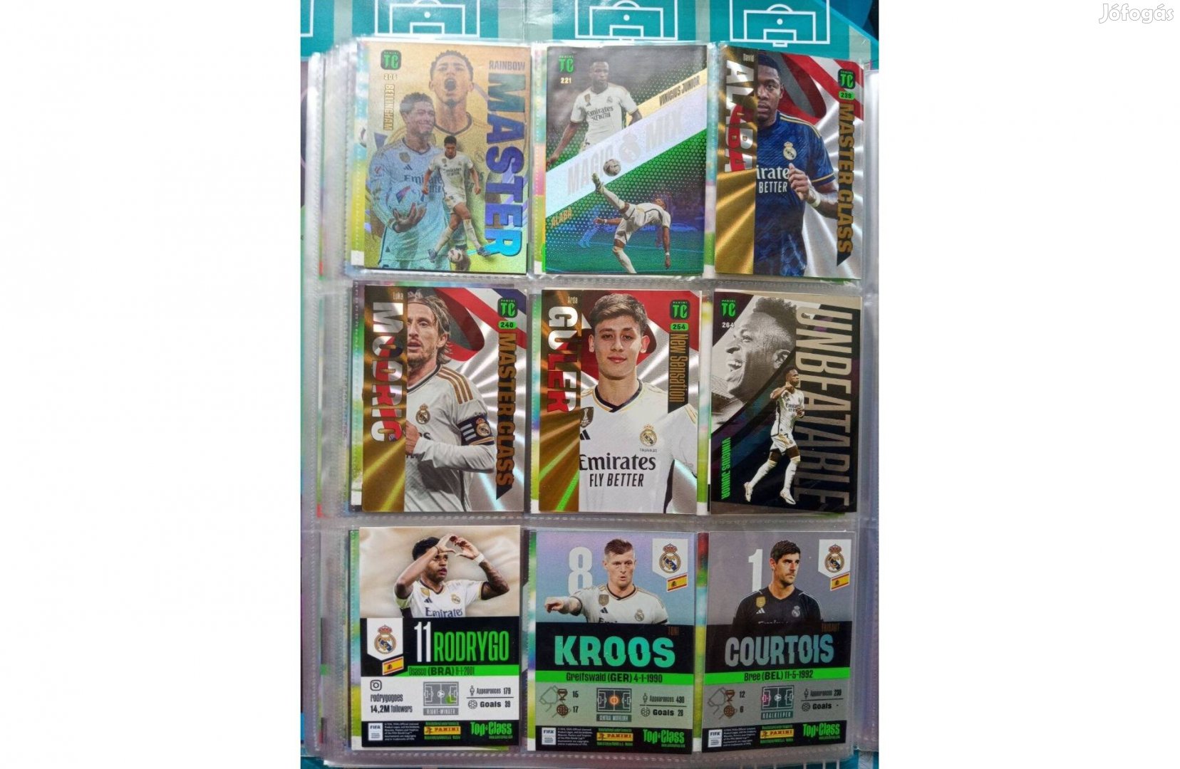 Real Madrid teljes sor Panini Top Class 2024 kártya