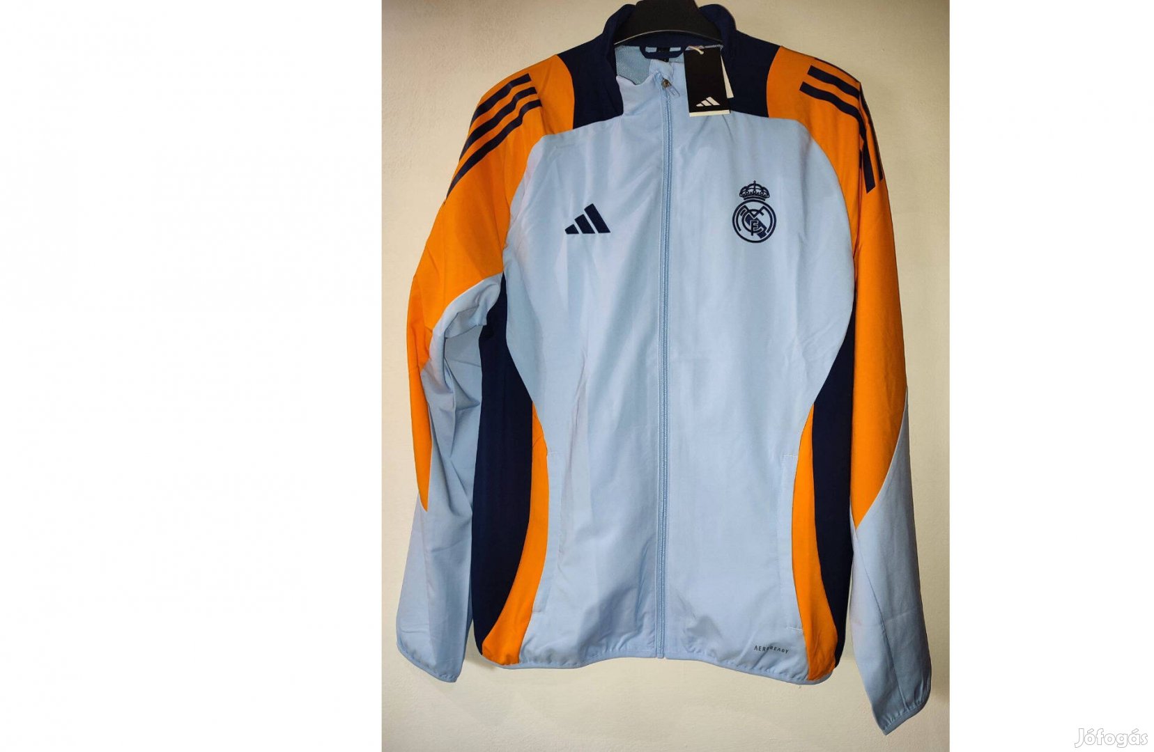 Real Madrid világoskék eredeti adidas cipzáras felső