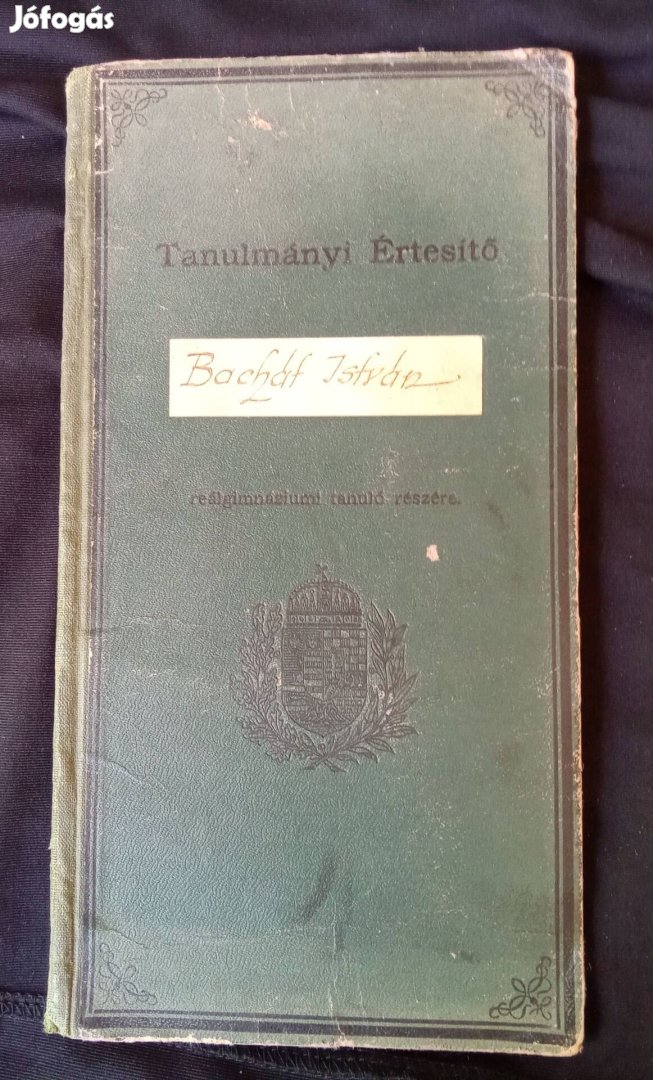 Reálgimnáziumi tanulmányi értesítő, bizonyítvány 1929 Bonyhád