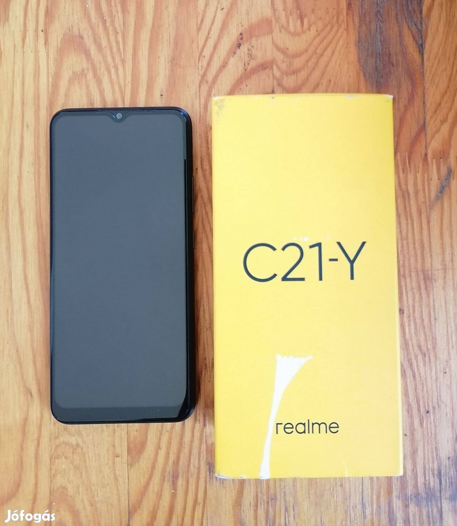 Realme C21Y Mobiltelefon, Kártyafüggetlen, 4GB RAM, 64GB, Fekete