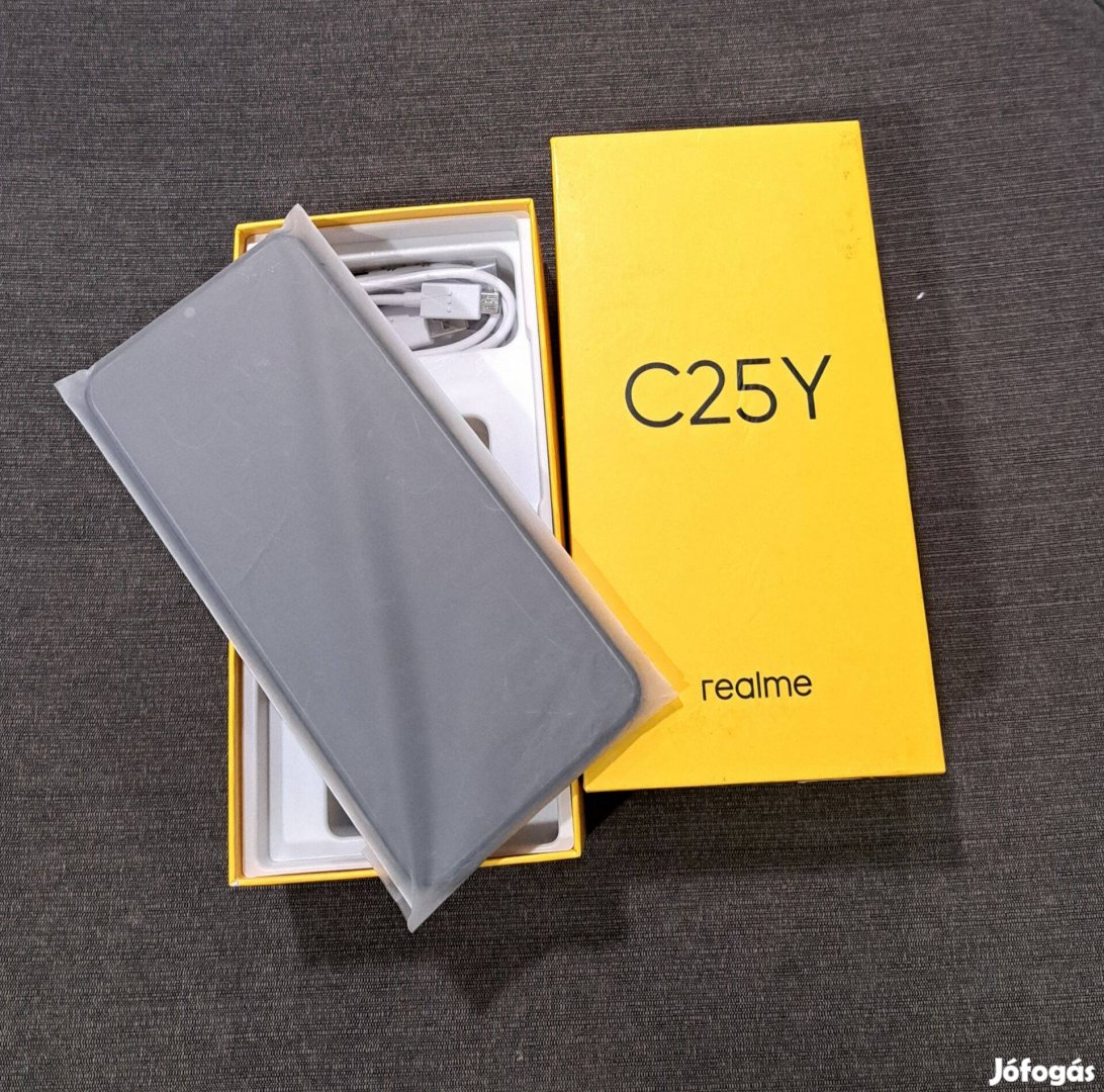 Realme C25Y 128GB Új Metál Szürke Kártyafüggetlen Mobiltelefon Eladó!