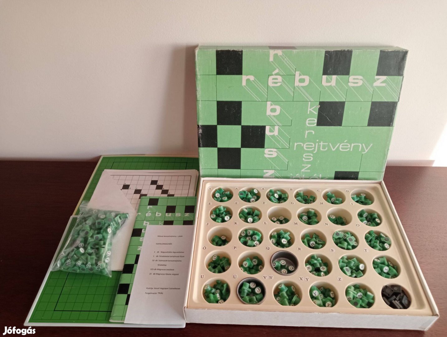 Rébusz retro társasjáték, keresztrejtvény játék