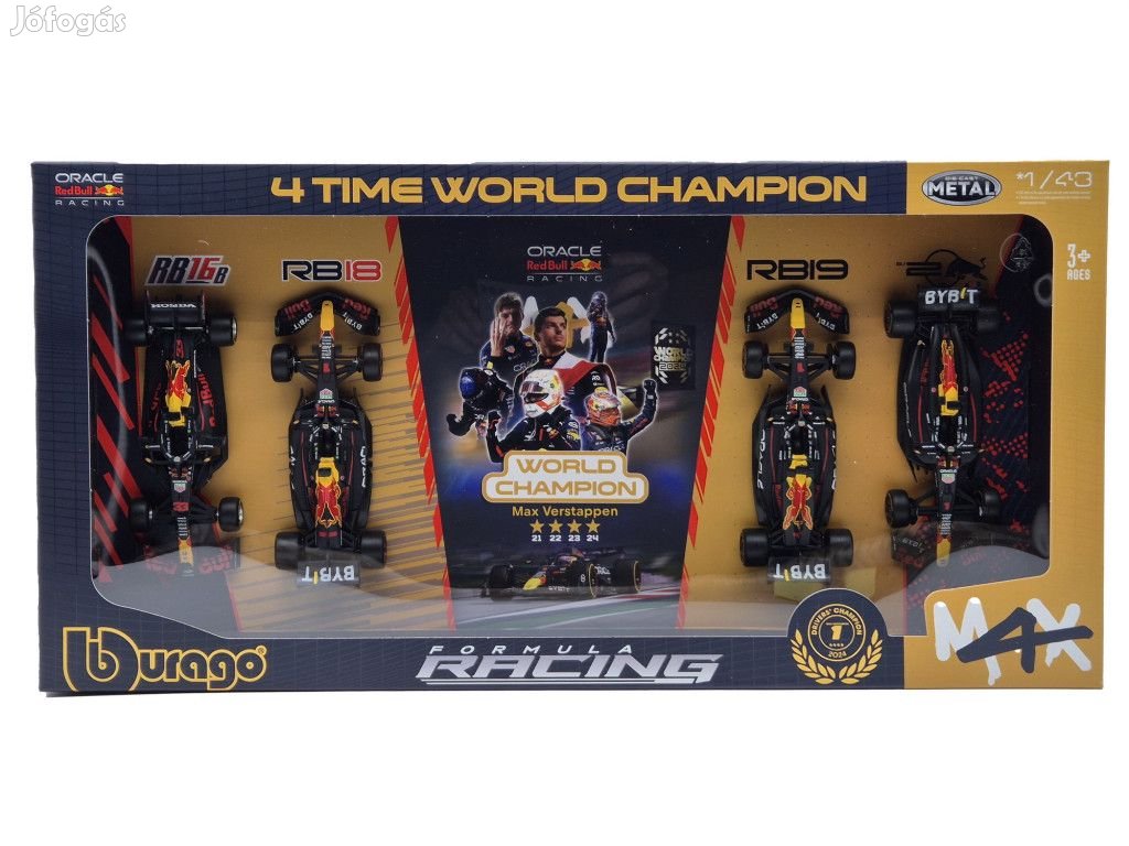 Red Bull F1 szett - Max Verstappen négyszeres világbajnok - RB16B #33