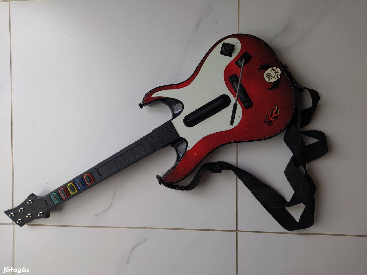 Red Guitar Hero Wireless gitár PS2 - PS3 konzolhoz dongle nélkül