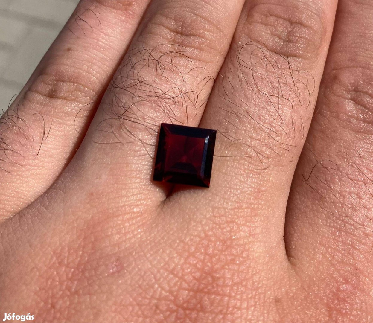 Red garnet drágakő pecsét / eljegyzési / szoliter gyűrűbe