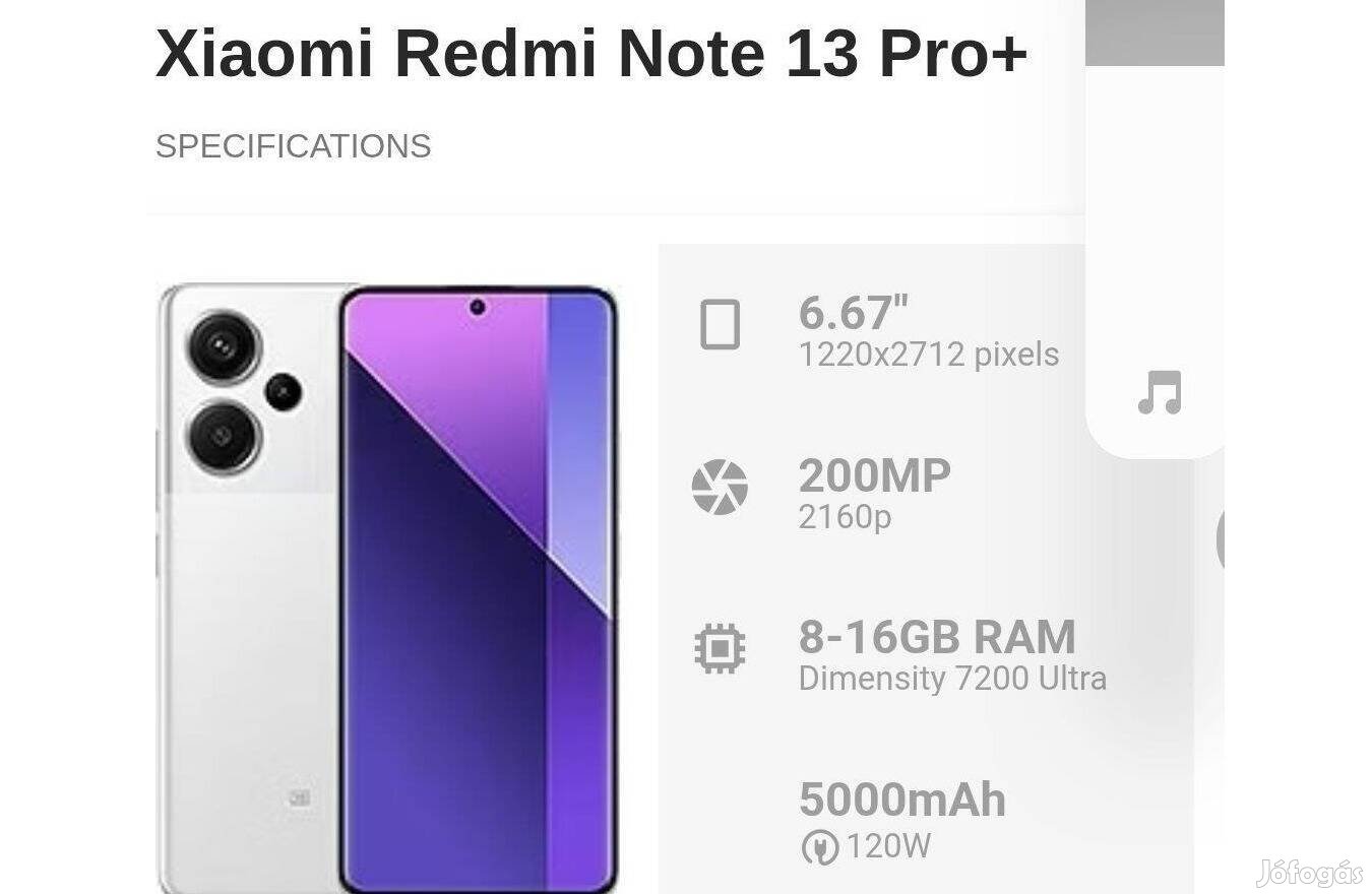 Redmi Note 13 Pro 5G , 200mp kamera, 8GB ram, 256 MB tár