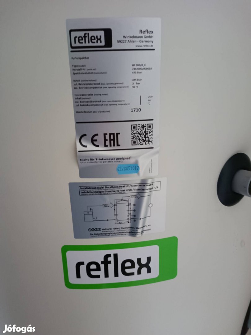 Reflex új puffertartály 