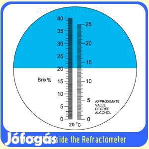 Refractometer 0-40 Brix és 0-25 V/V % alkohol  ( 326 )