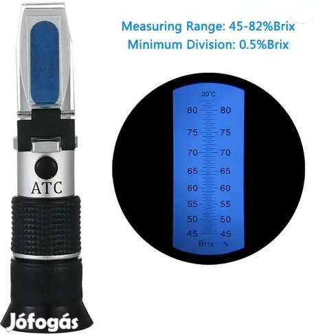 Refractometer Méz és sŰrítmények méréséhez Brix 45-82% (4669)