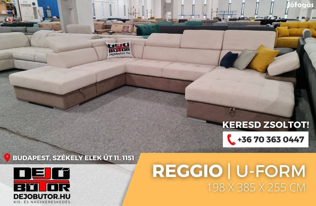 Reggio Long XL kanapé ülőgarnitúra 198x385x255 cm sarok ualak bézs