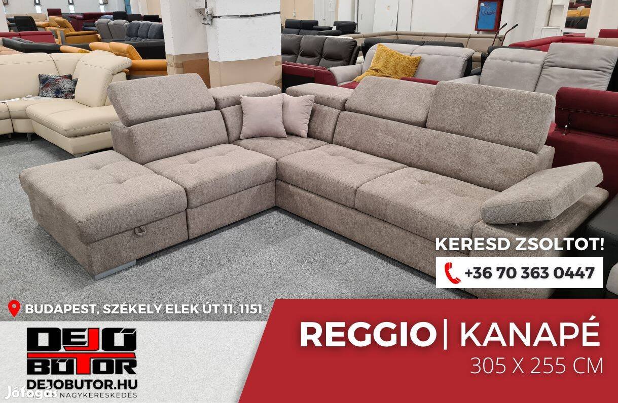 Reggio XXL drapp kanapé ülőgarnitúra 305x255 cm sarok ágyazható