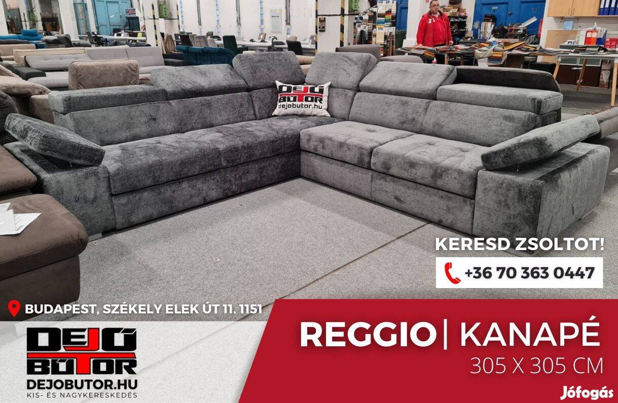 Reggio XXL gray rugós kanapé ülőgarnitúra sarok 305x305 cm ágyazható