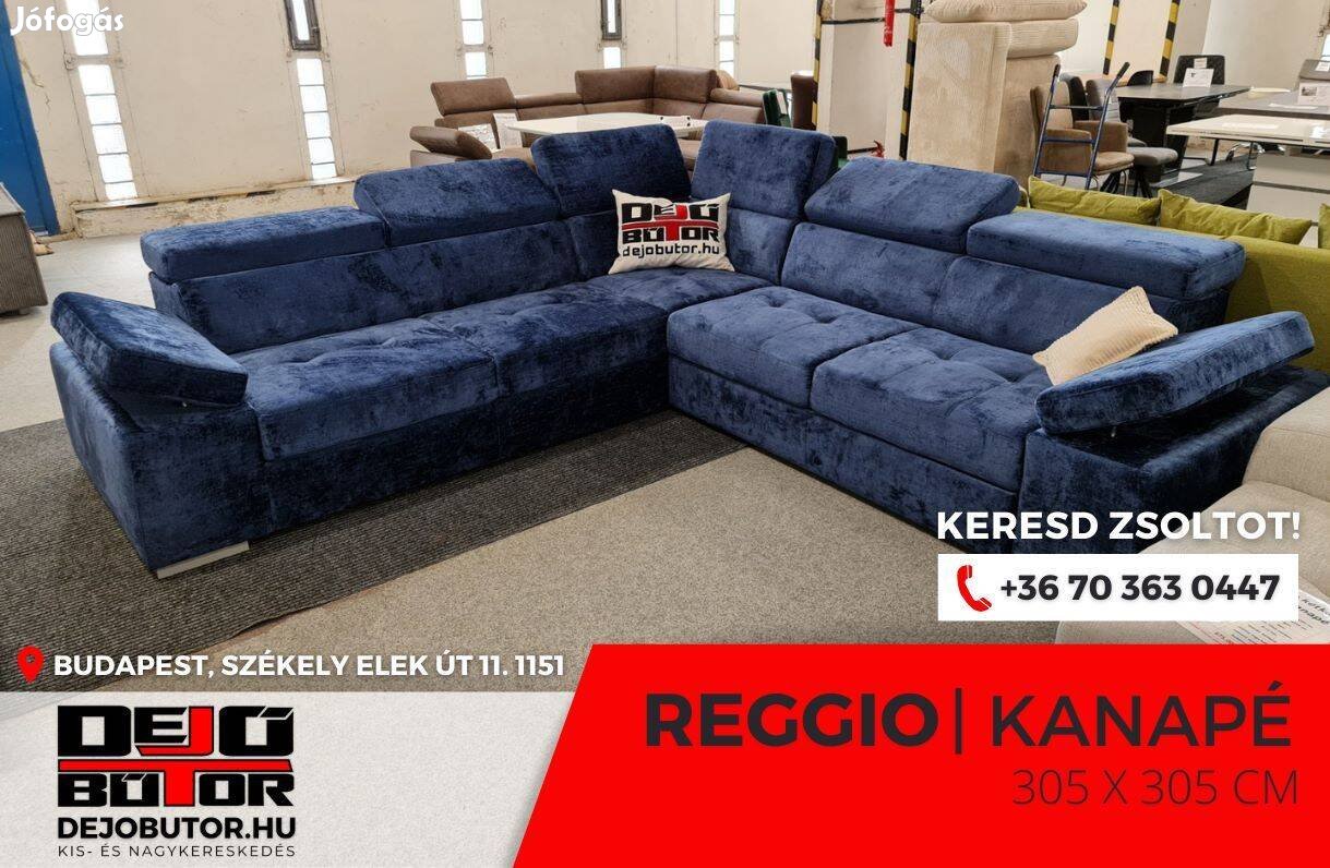 Reggio XXL sarok blue kanapé ülőgarnitúra 305x305 cm ágyazható bútor