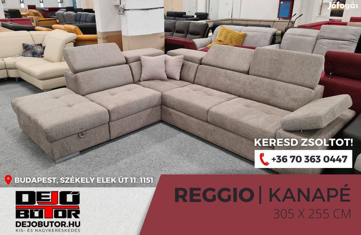 Reggio ágyazható rugós kanapé ülőgarnitúra sarok 305x255 cm drapp