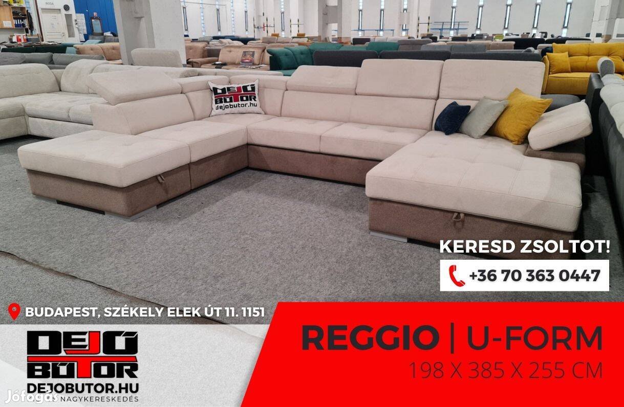 Reggio rugós bézs relax sarok kanapé ülőgarnitúra 197x385x255 cm ualak