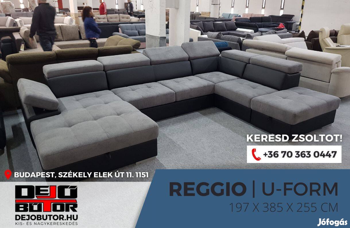 Reggio rugos hátfalas kanapé ülőgarnitúra 197x385x255 cm gray ualak