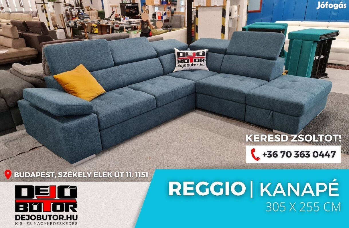 Reggio sarok kanapé bútor ülőgarnitúra rugós 305x255 cm cuba 12 kék