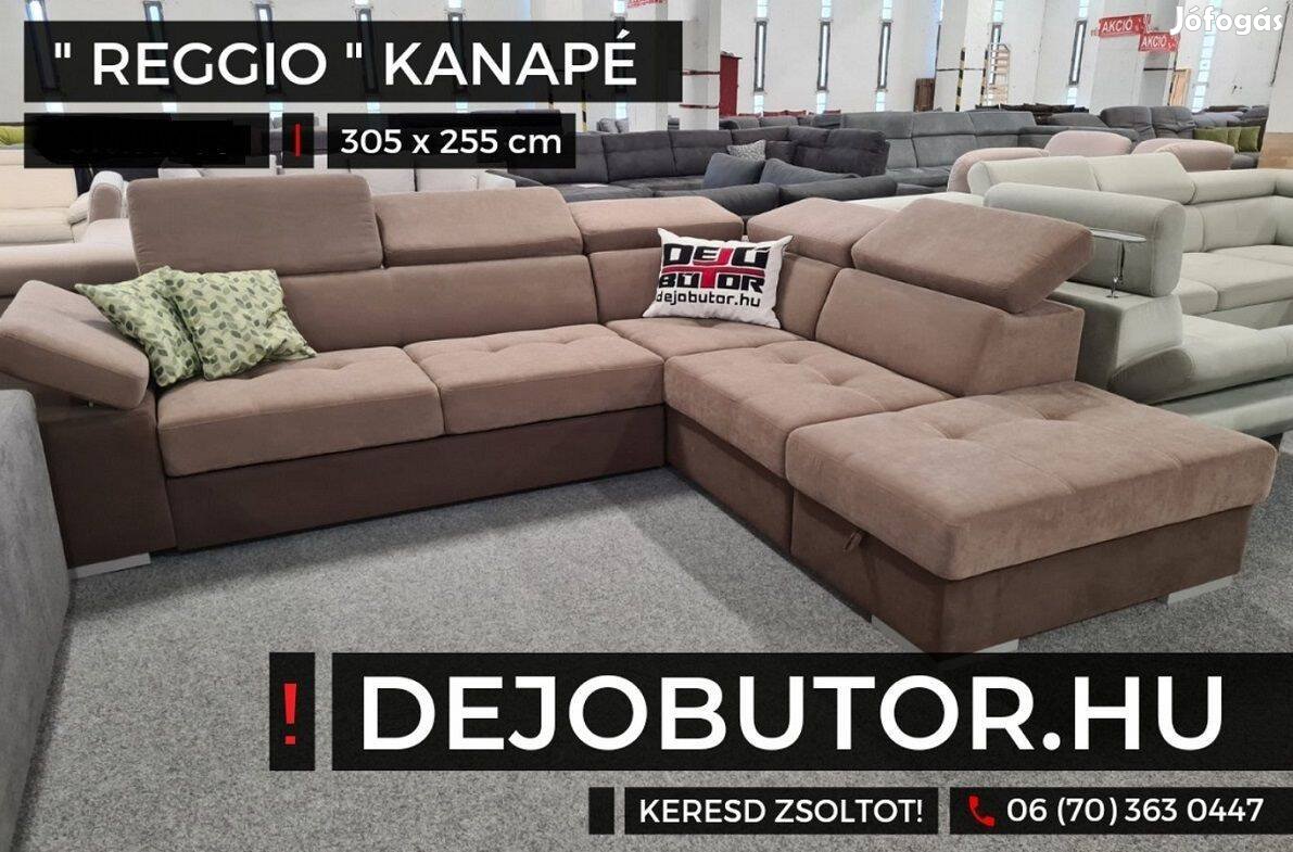 Reggio sarok kanapé ülőgarnitúra 305x255 cm ágyazható drapp