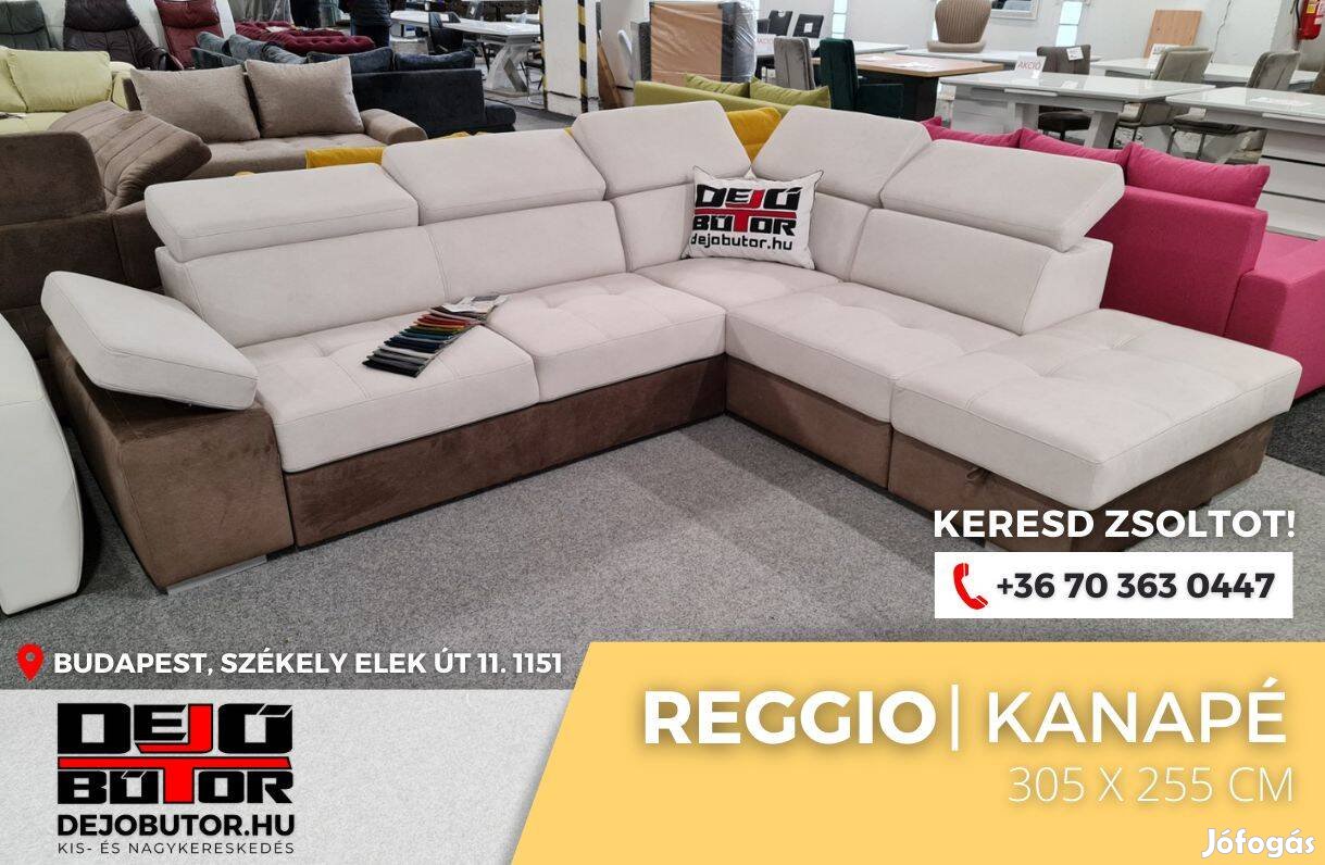 Reggio sarok krém kanapé bútor ülőgarnitúra rugós 305x255 cm