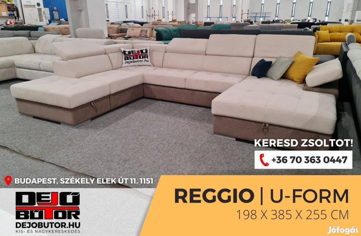 Reggio sarok rugós kanapé ülőgarnitúra 198x385x255 cm ualak bézs