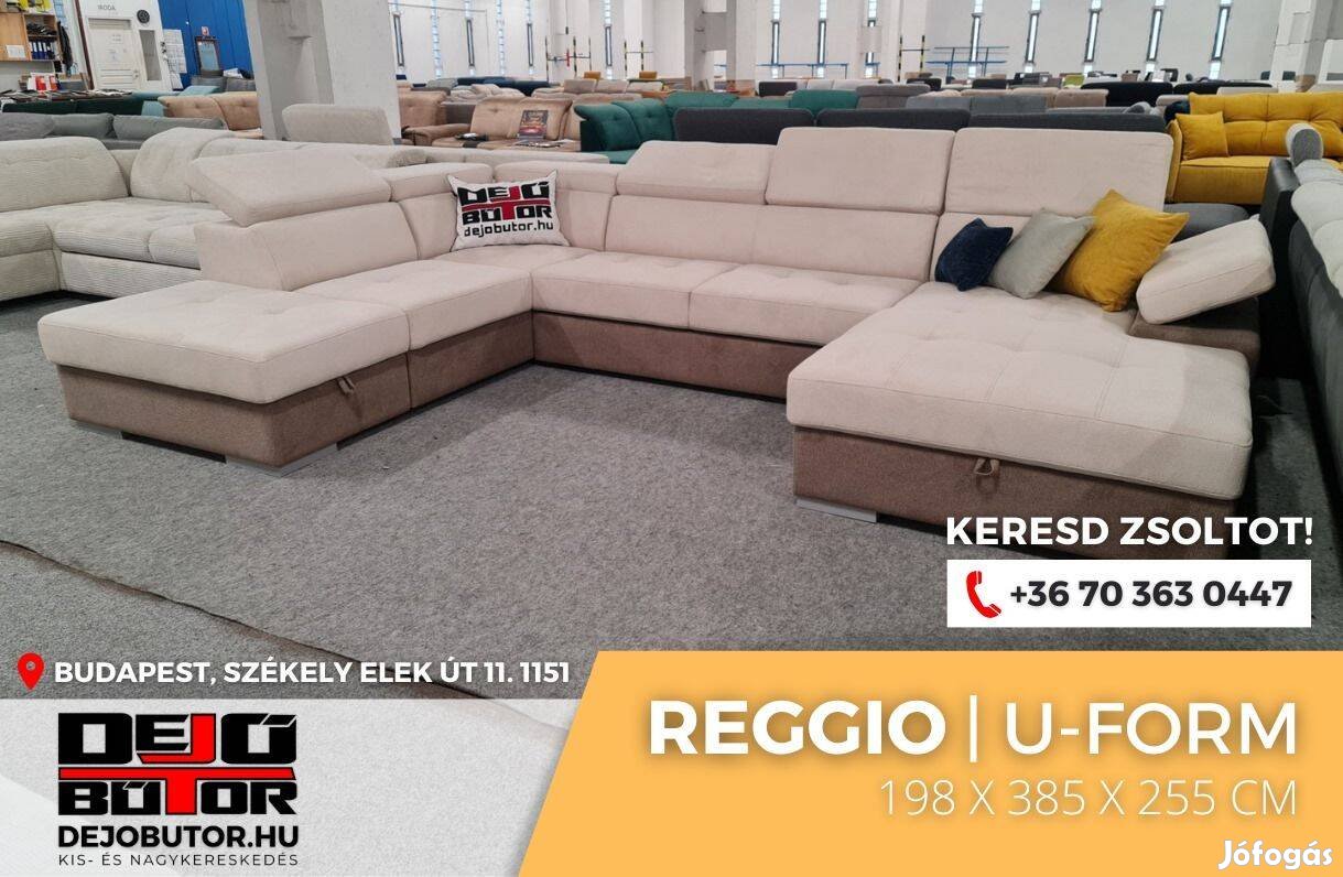 Reggio sarok rugós kanapé ülőgarnitúra 255x385x198 cm ualak bézs