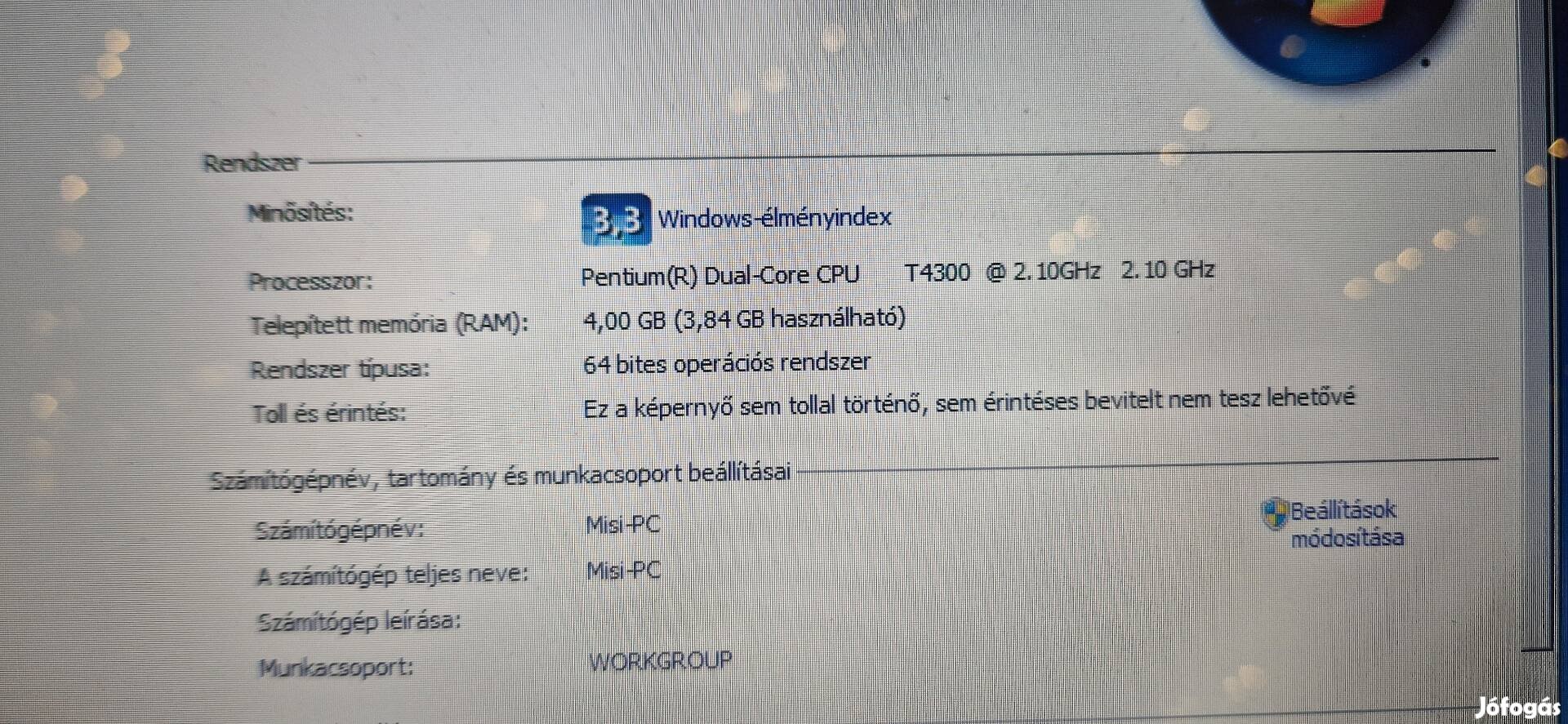 Régi 2magos laptop, új akkumlátorral