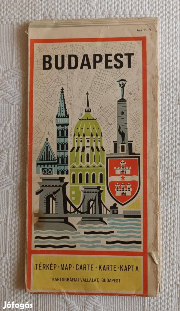 Régi 70-es Évekbeli Színes Budapest Atlasz Térkép