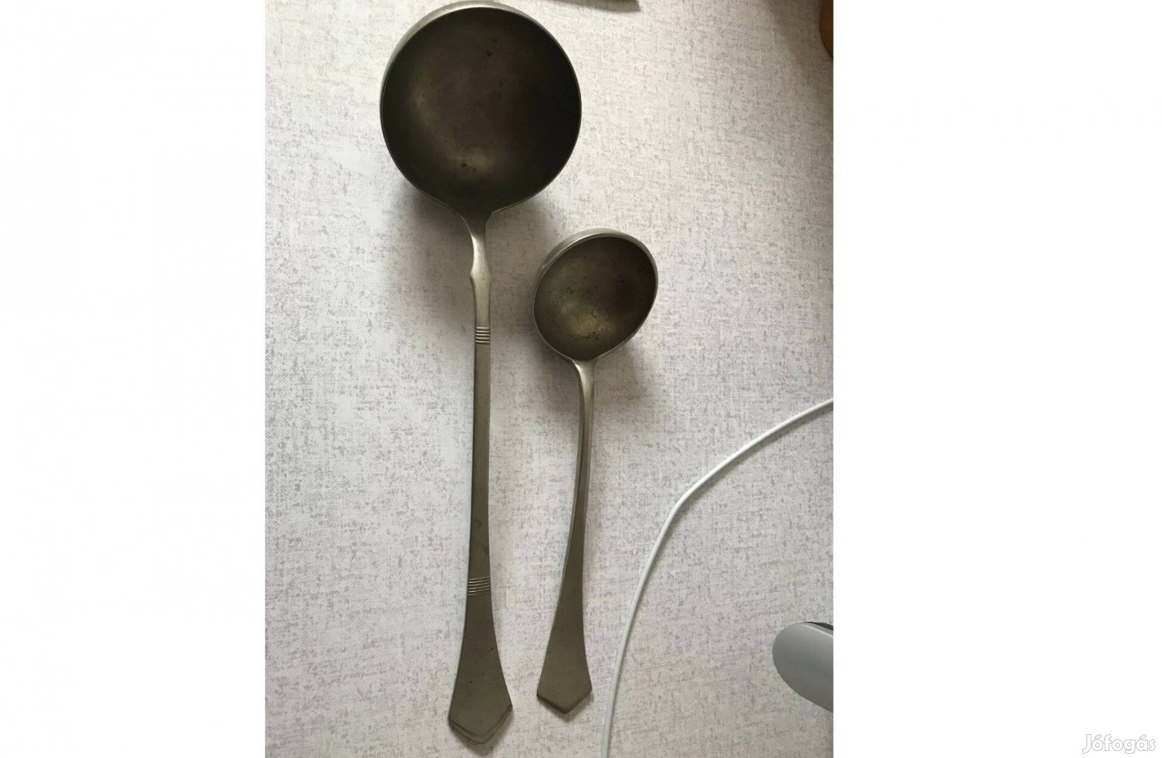 Régi Alpakka húsvilla, 2 db merőkanál egyben