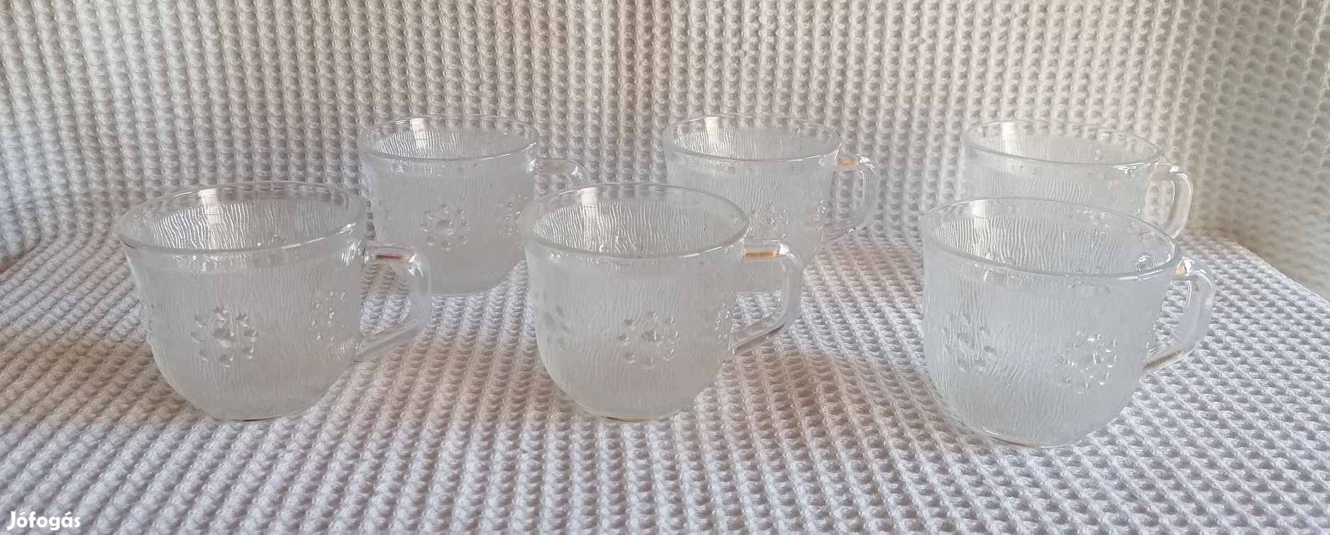 Régi Bájos 6 Darabos Aranyos Kis Üveg Kávés Teás Csésze