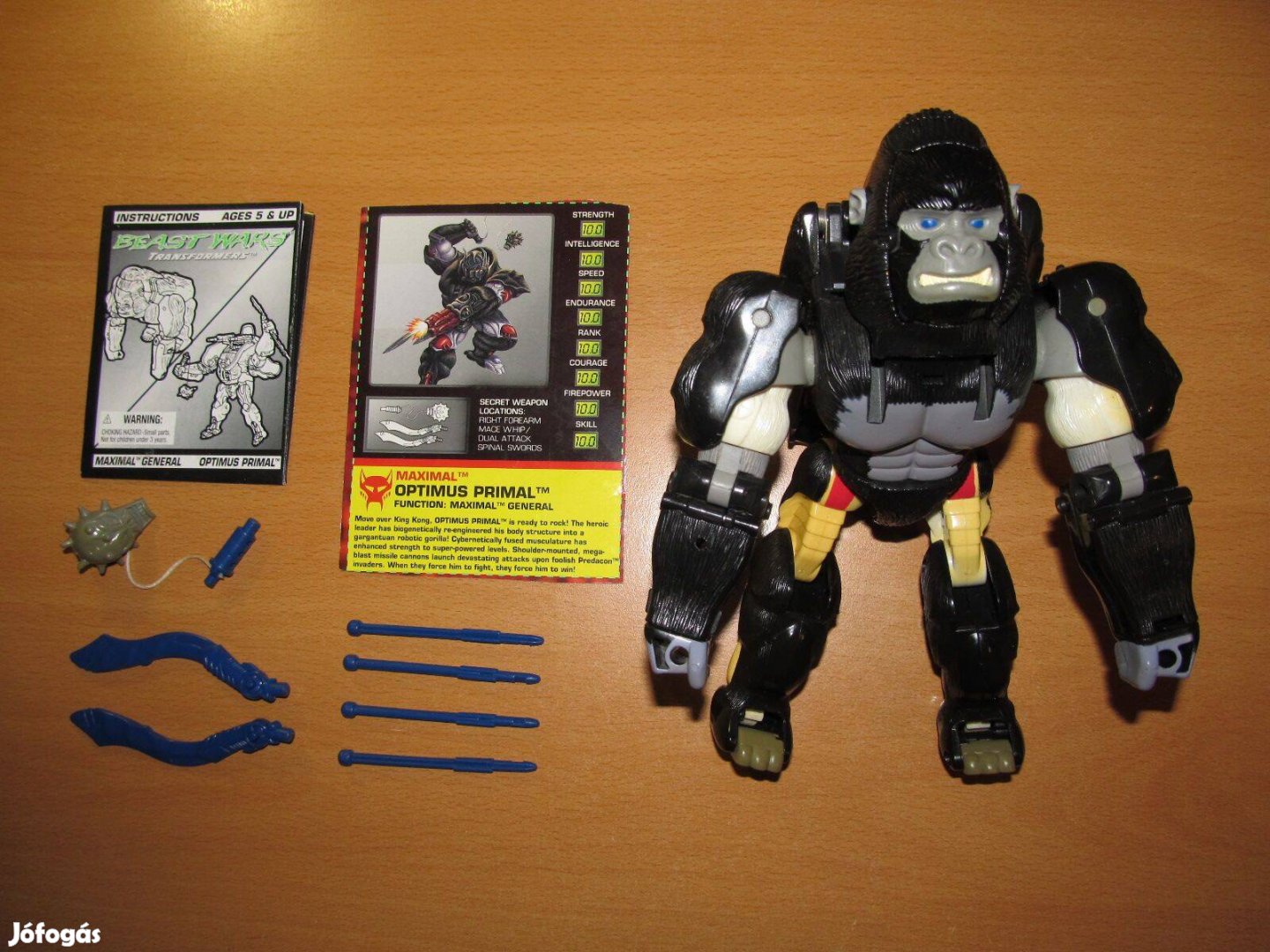 Régi Beast Wars Transformers Figura: Optimus Primal (Hasbro, 1996)