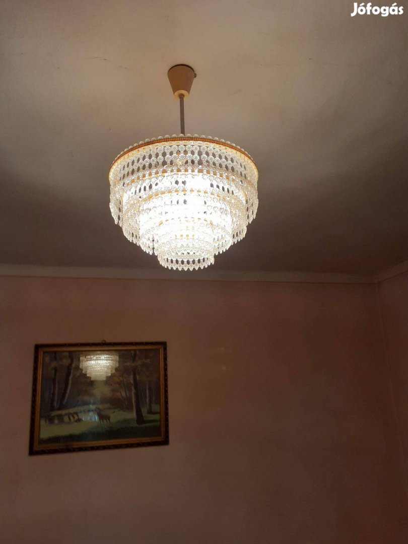 Régi Csehszlovák kör alakú lámpa átm 40cm hibátlan