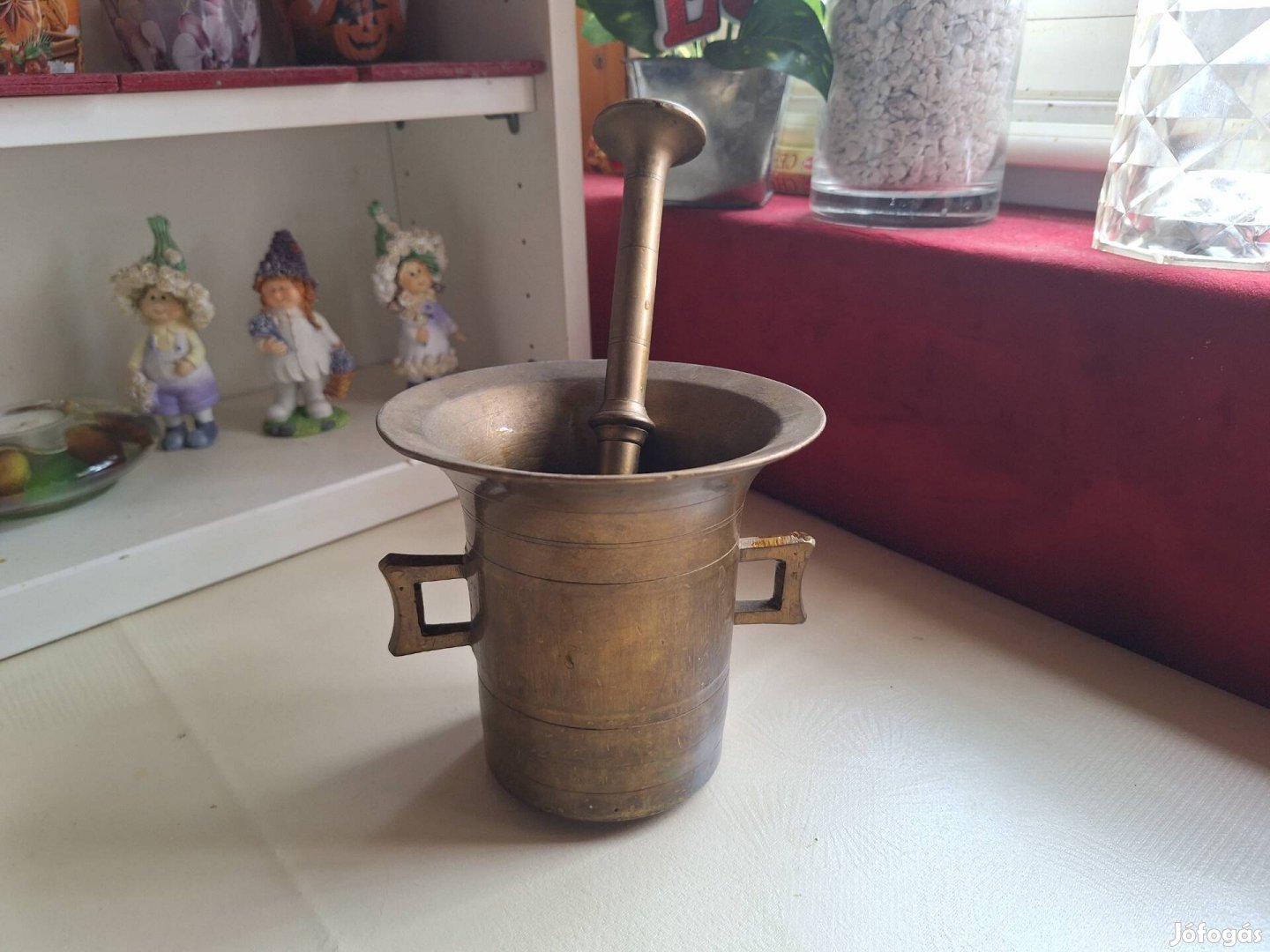 Régi Füles Réz Mozsár Törővel