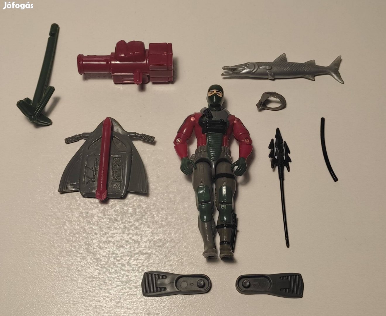 Régi G.I.Joe Undertow figura teljes kiegészítőkkel, szép állapotban