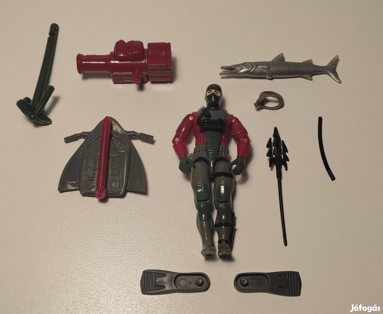 Régi G.I.Joe Undertow figura teljes kiegészítőkkel, szép állapotban