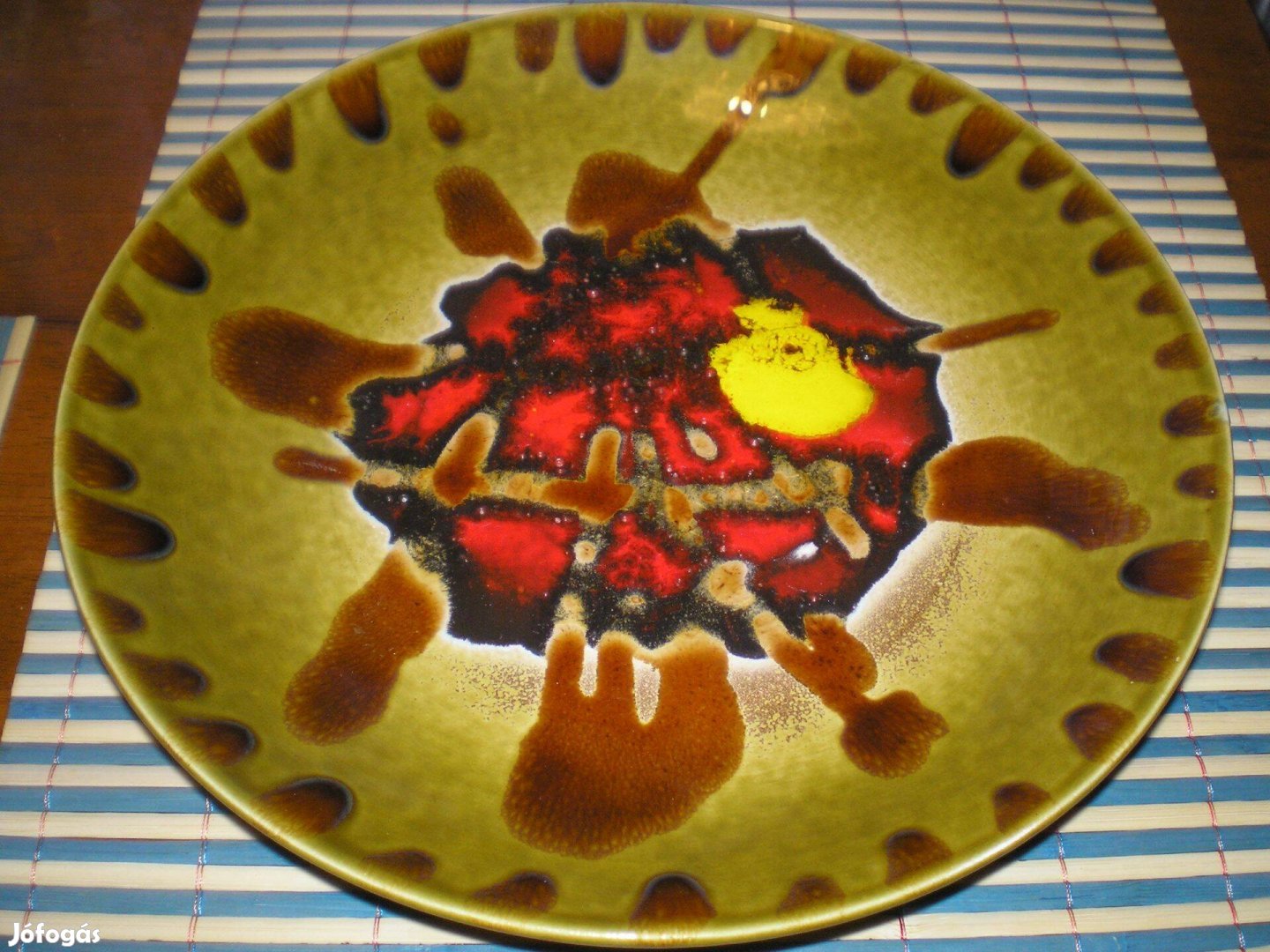 Régi Gránit falitál tányér hibátlan állapotban átmérője 25 cm