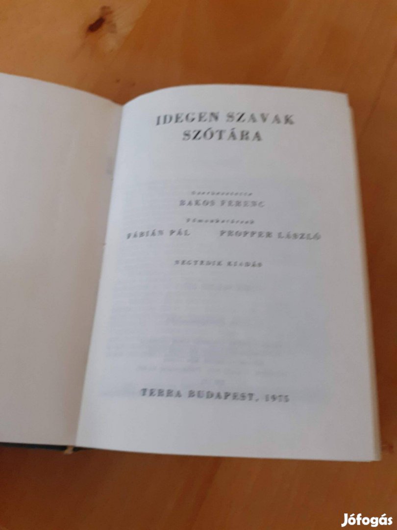 Régi Idegen szavak szótára 1975