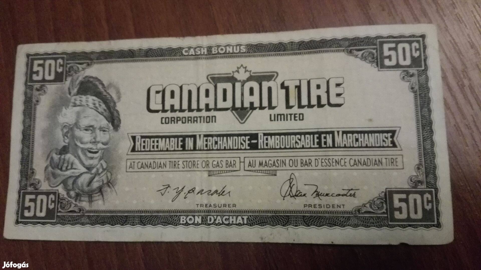 Régi Kanadai Bón pénz 50 centes a 60-as évekből