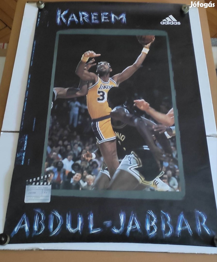 Régi Kareem Abdul-Jabbar 1996 Adidas Streetball eredeti plakát